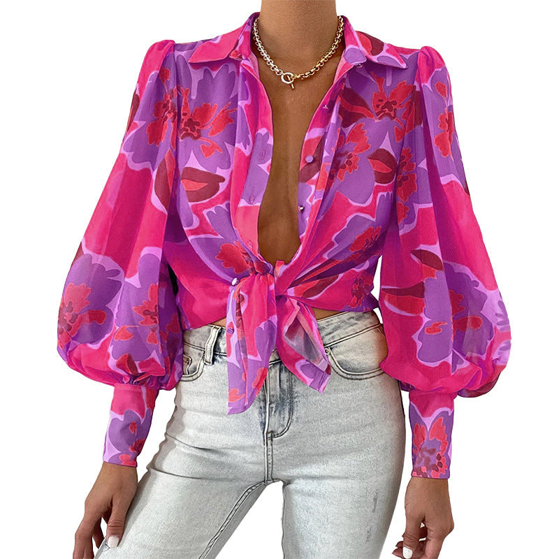 Jacqueline® | Women'S Blouse With Sophisticated Tie Closure And Puff Sleeves