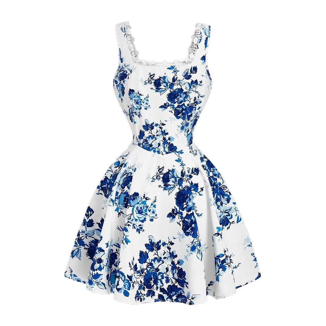 Nicolasa® | Women'S Floral Print Dress With Fitted Design And Swing Skirt