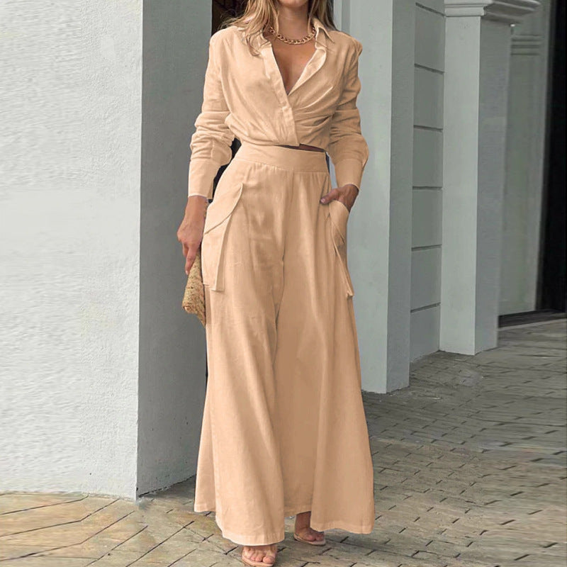 Hannah | Stylish Women's 2-Piece Set with Tailored Blouse and High-Waisted Pants