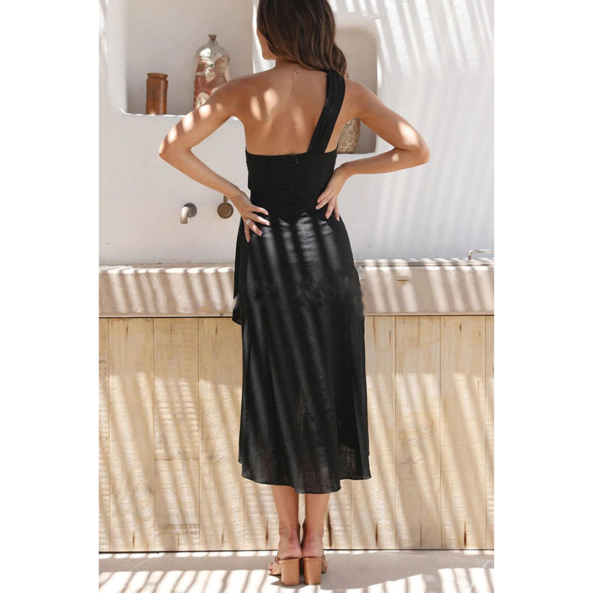 Yamila® | Women'S Asymmetric Maxi Dress With Elegant Knot