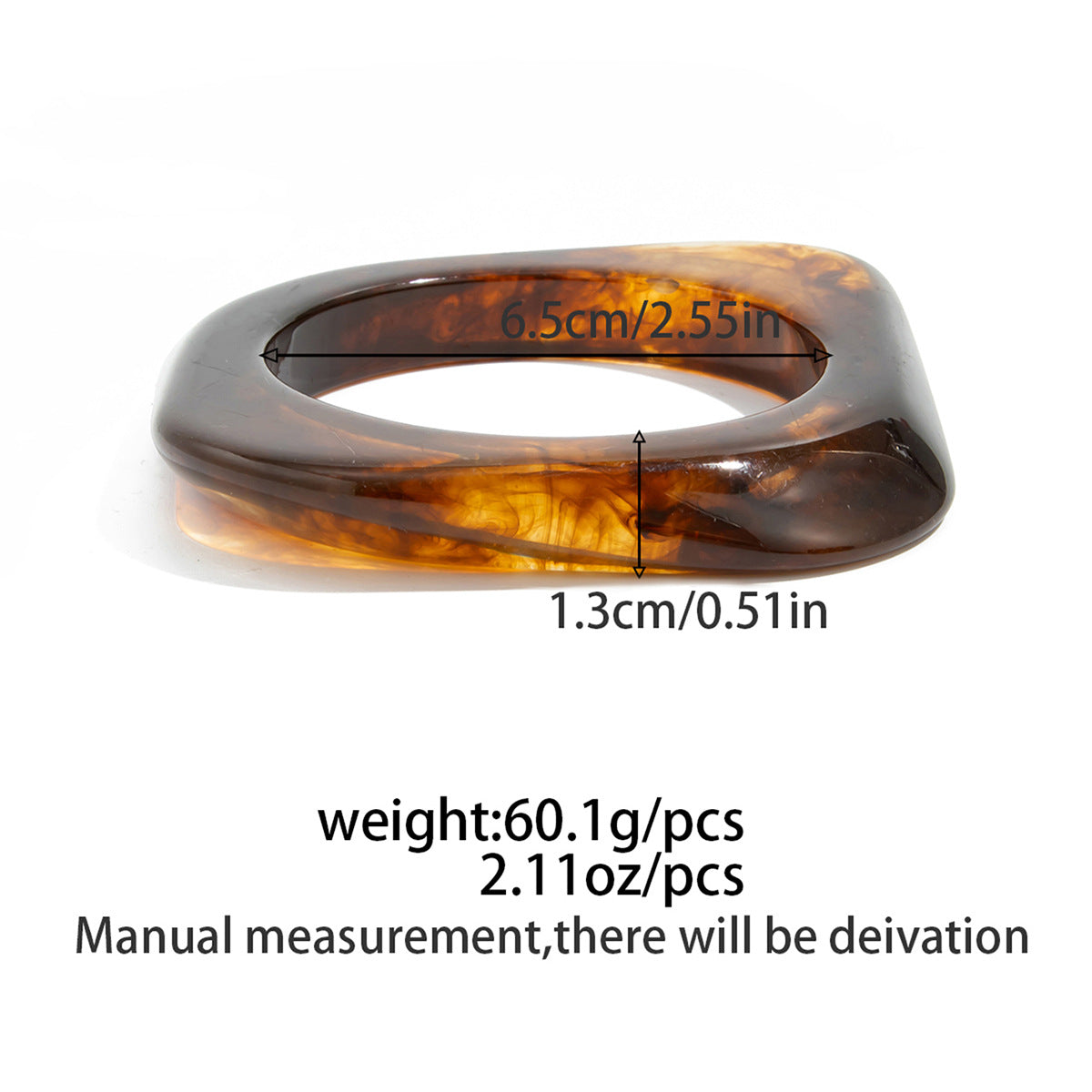Wide Marble Texture Translucent Bracelet