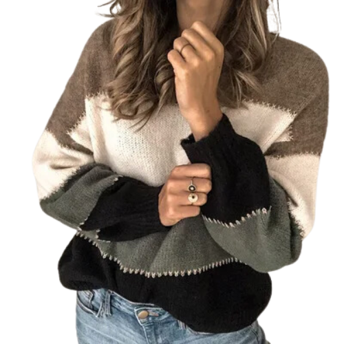 Corina | Fashionable striped knitted sweater