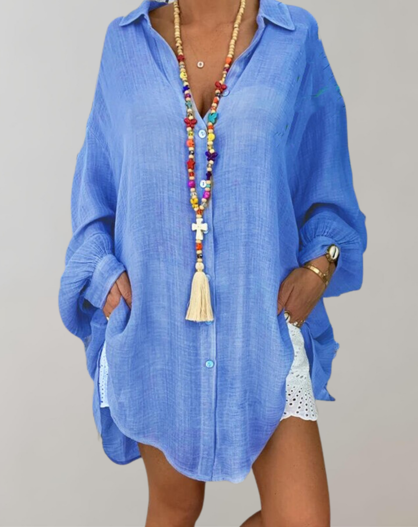 Paula® | Long-Sleeved Linen Shirt In Plus Sizes