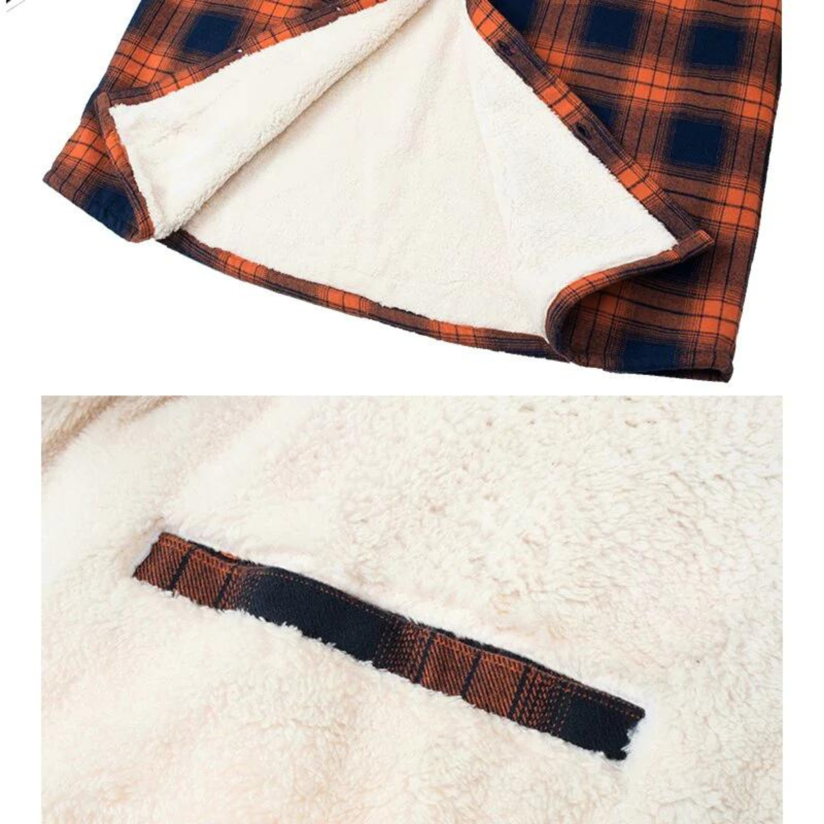 Men's Checked Bomber Jacket with Warm Lining and Snap Pockets