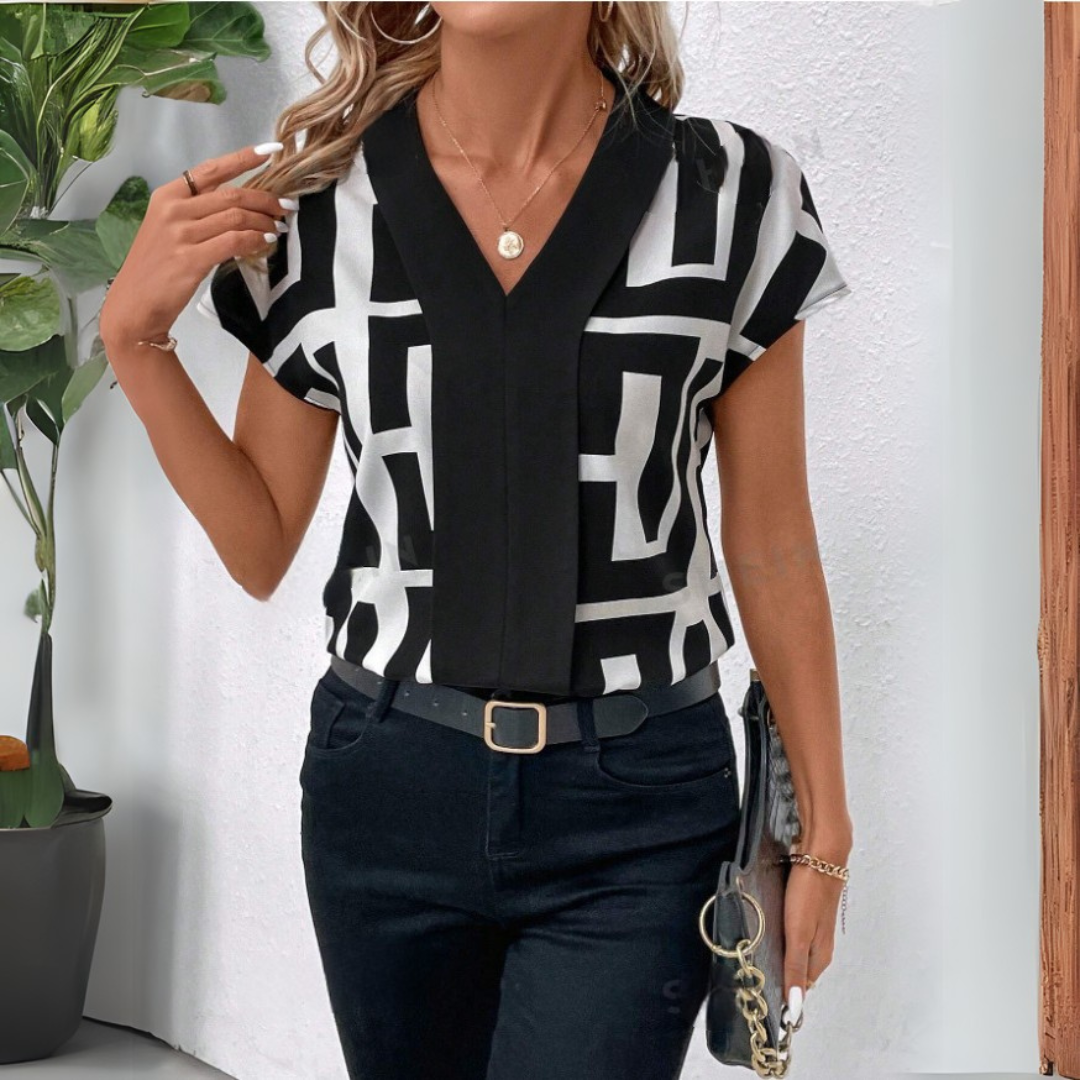 Delfina® | Elegant women's blouse V-neck business