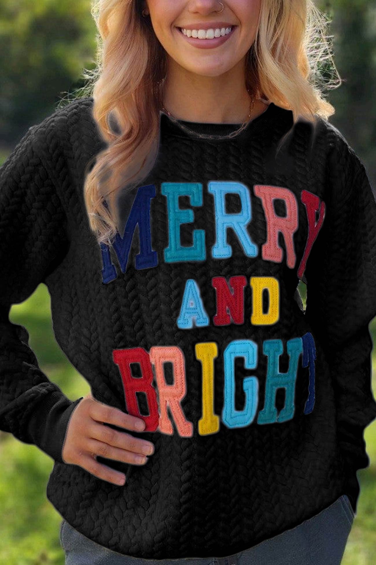 Martina | Rainbow letter graphic sweatshirt