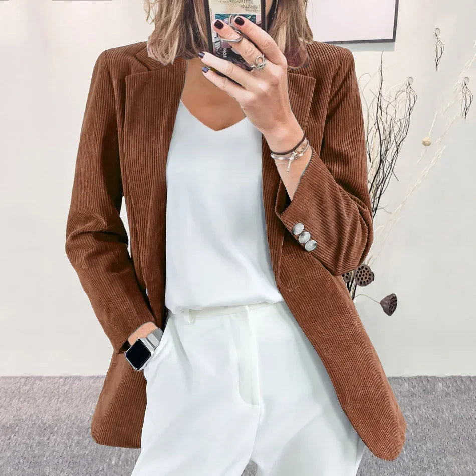 Stella | Women's corduroy cardigan-style winter jacket