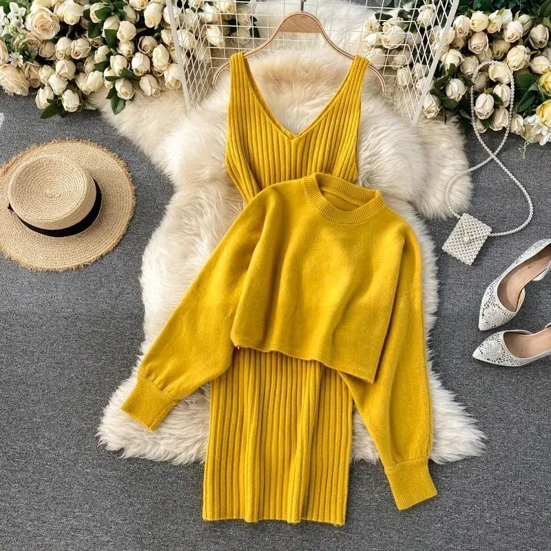 Sofia® | Knitted dress and sweater set for women