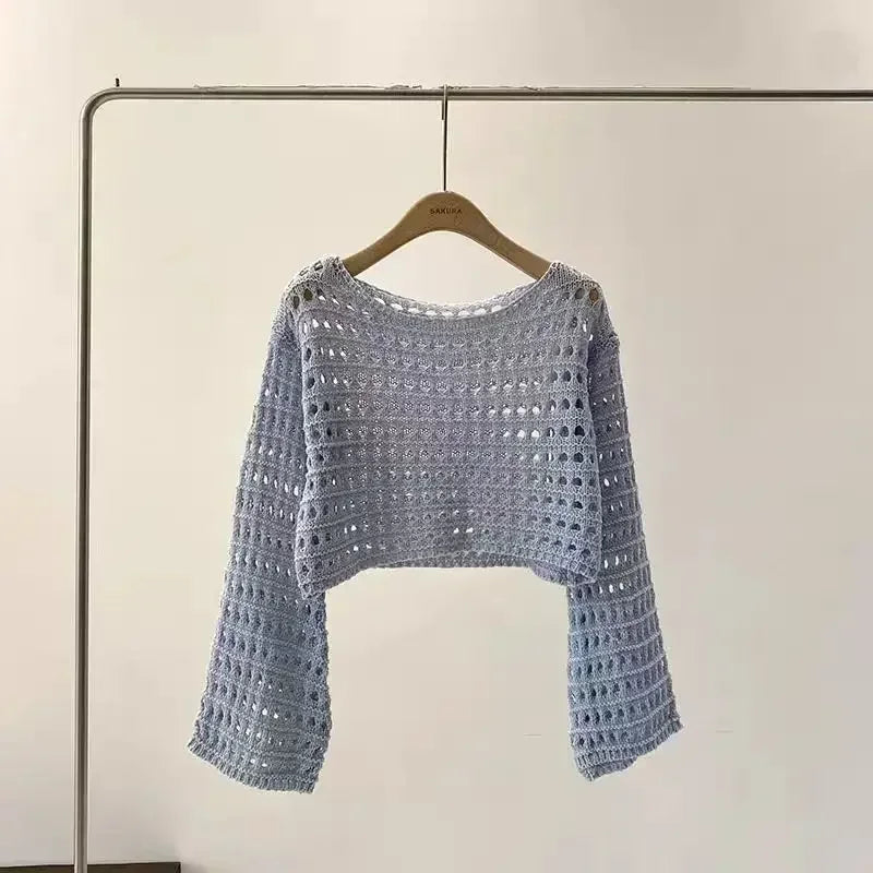 Adele | Rosamund long sleeve crochet top for women