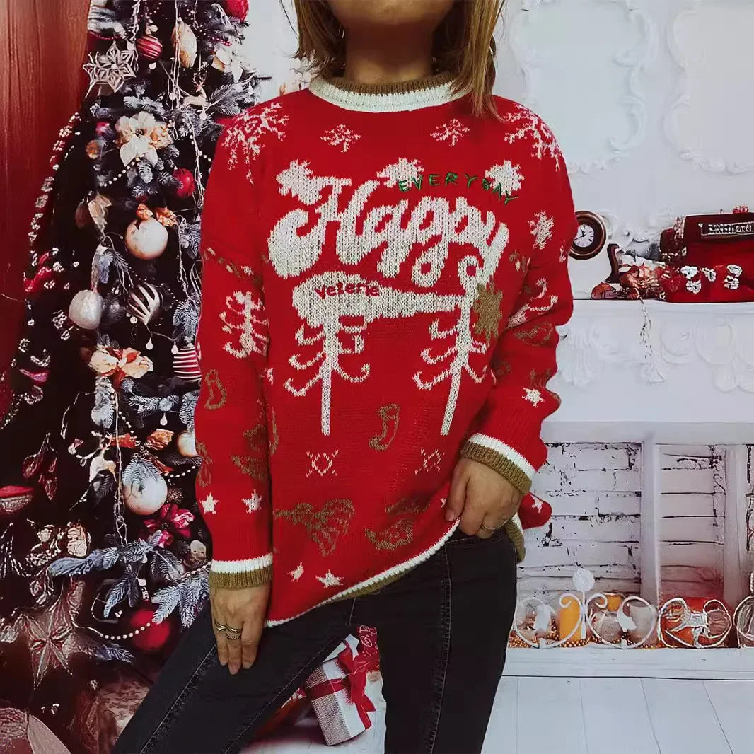 Edna | Christmas sweater with snowflake print