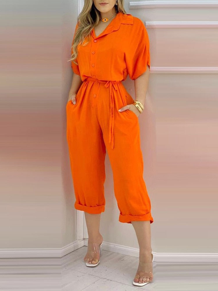 Gabrielle | orange jumpsuit