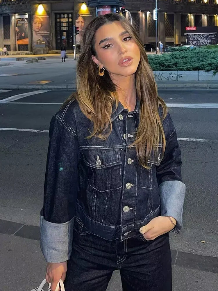 Marcela | Casual cotton denim jacket set for women