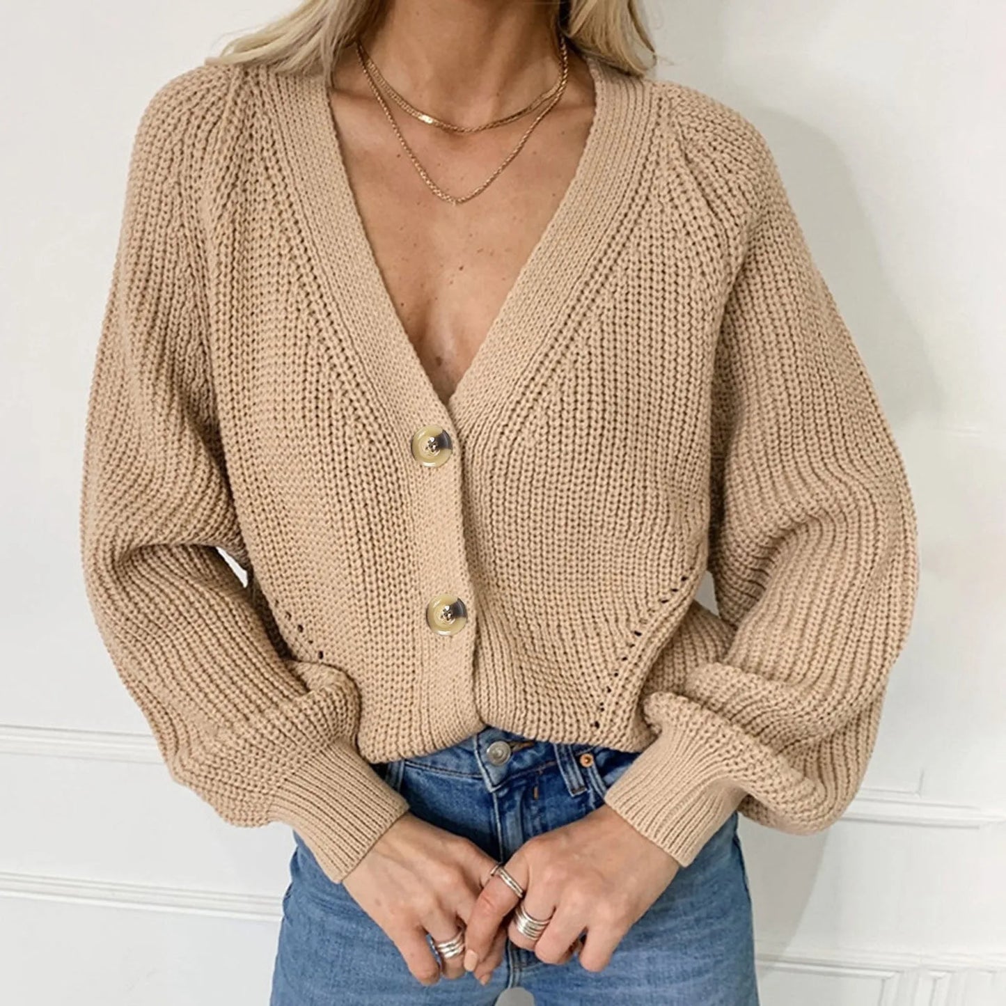 Ivette | KNIT V-NECK CARDIGAN