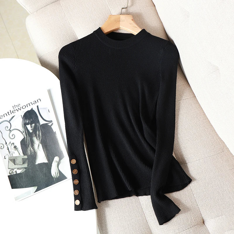 Regine | Chunky knit sweater with buttons for women