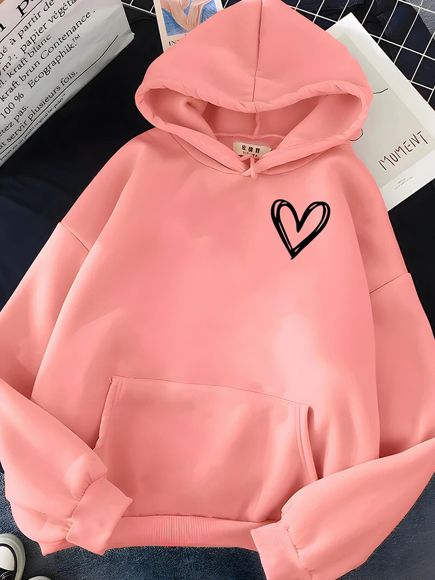 Dora | Women's heart print hoodie