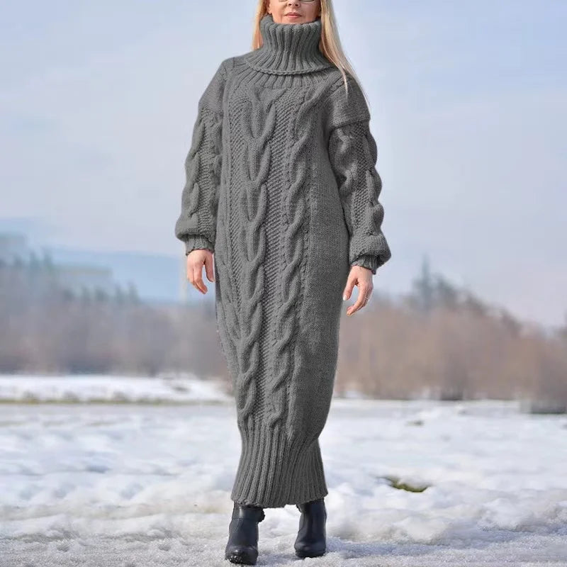 Reina | Winter turtleneck sweater, casual knitted dress