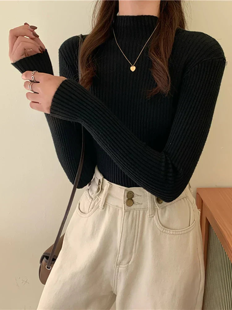 Therese | Autumn winter knitted turtleneck sweater for women