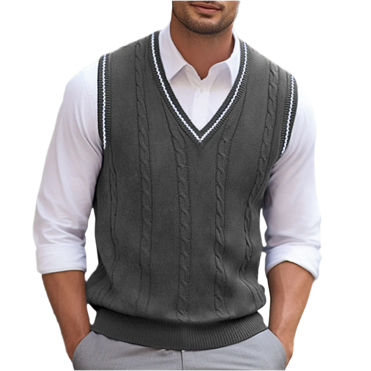 Grant | Men V Neck Sleeveless Sweater Vest