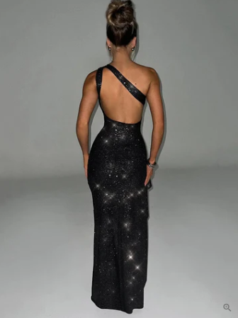 Denise® | Shiny, Backless Cocktail Dress With Pearls