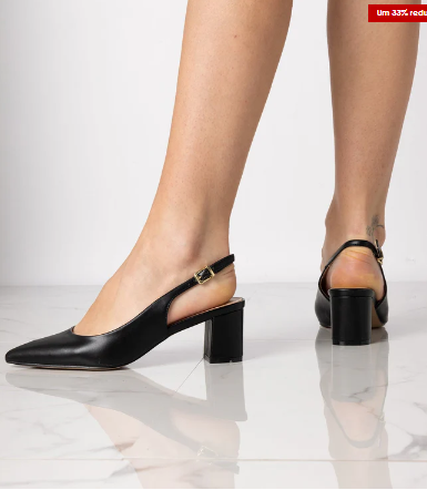 Maura® | Stylish Black Shoes With Black Strap
