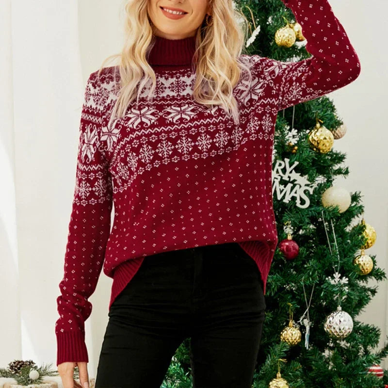 Gitta | Dwight Snowflake Knitted Jumper, Festive Christmas Jumper for Women