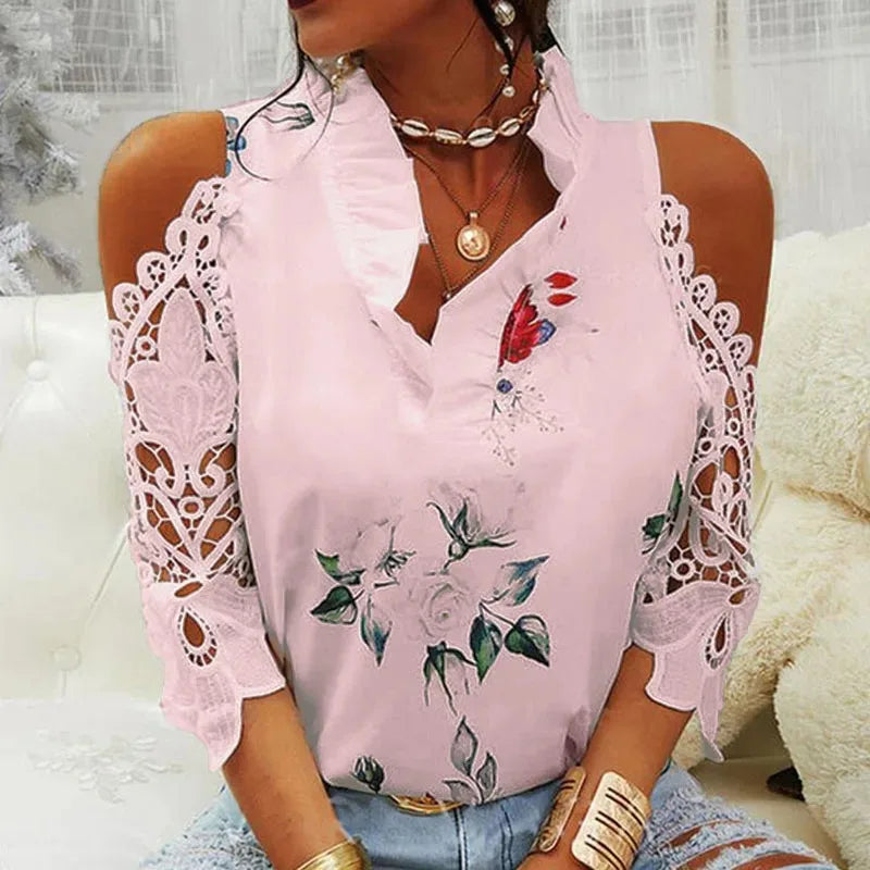 Kitija® | Blouse With Floral Pattern And V-Neckline