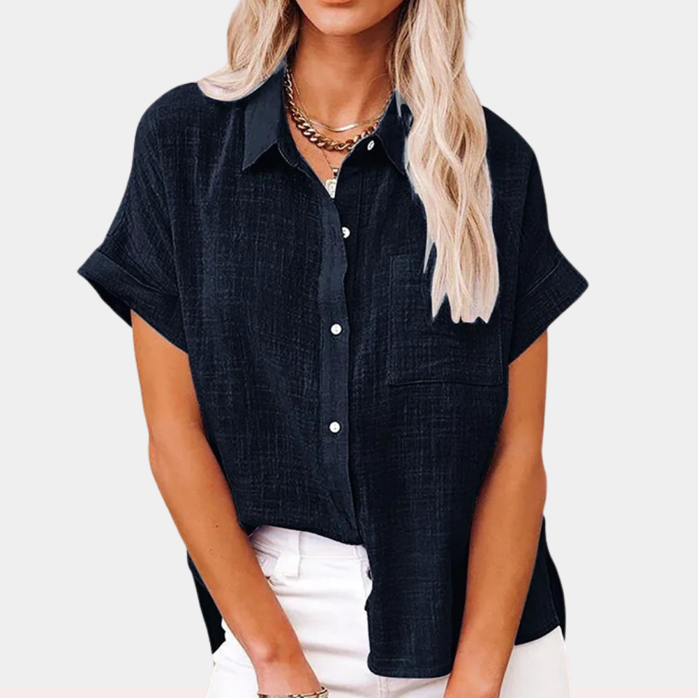 Manuela® | Chemise boutonnée and lining for women with poché plaque