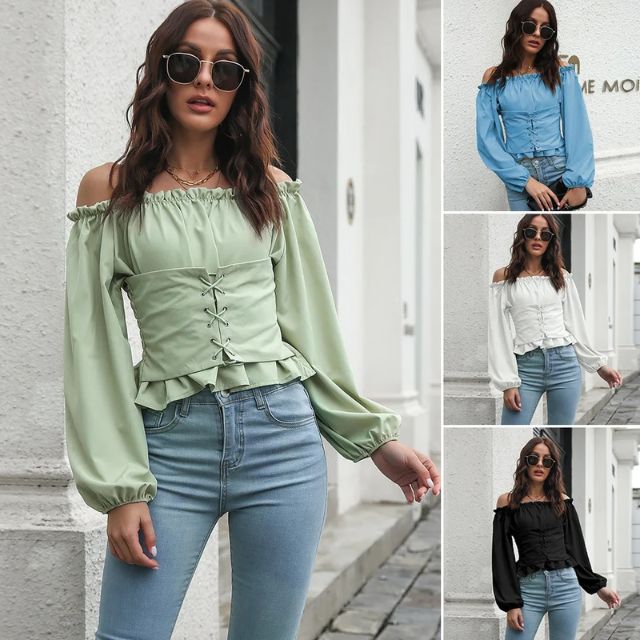 Katerina® | The-Shoulder Blouse With Lace Front
