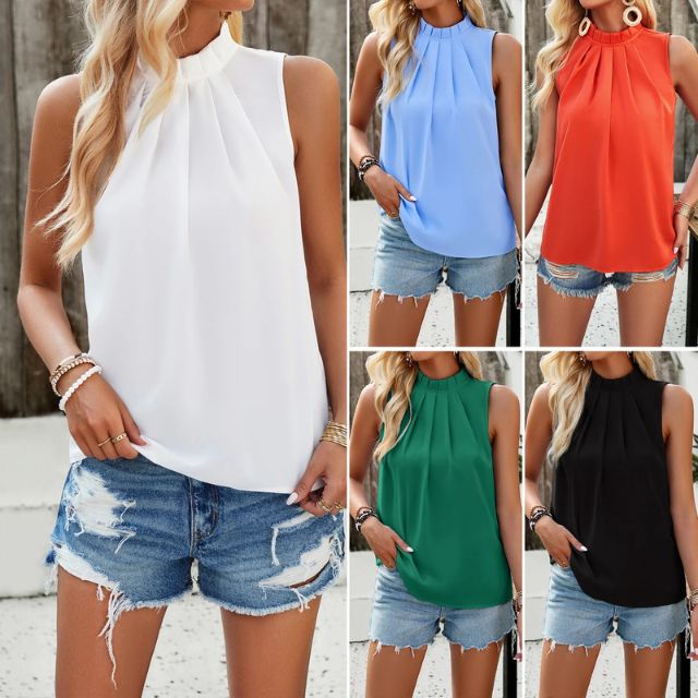 Katharina® | Pleated Blouse With Halter Neck