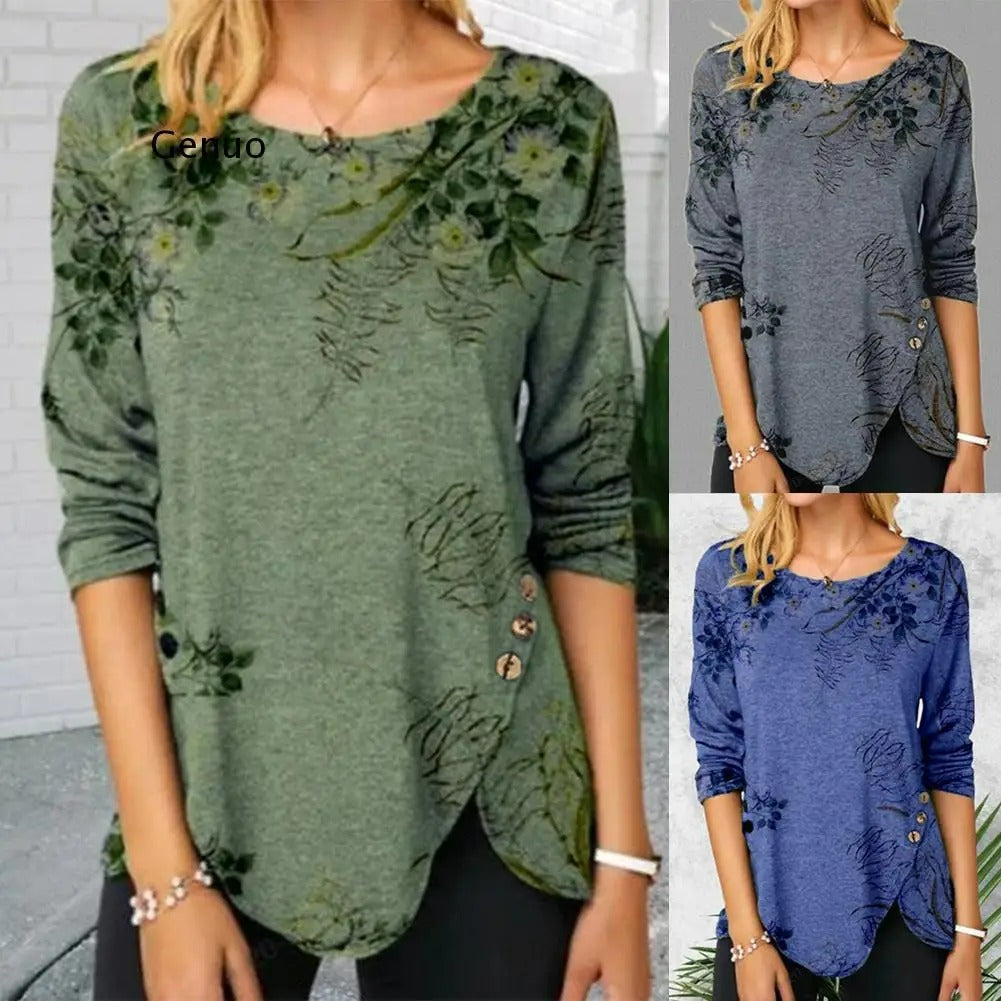 Marina® | Blouse With Long Sleeves And Floral Print