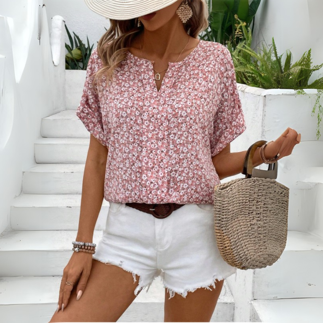 Zaida® | Vintage floral pattern women's blouse