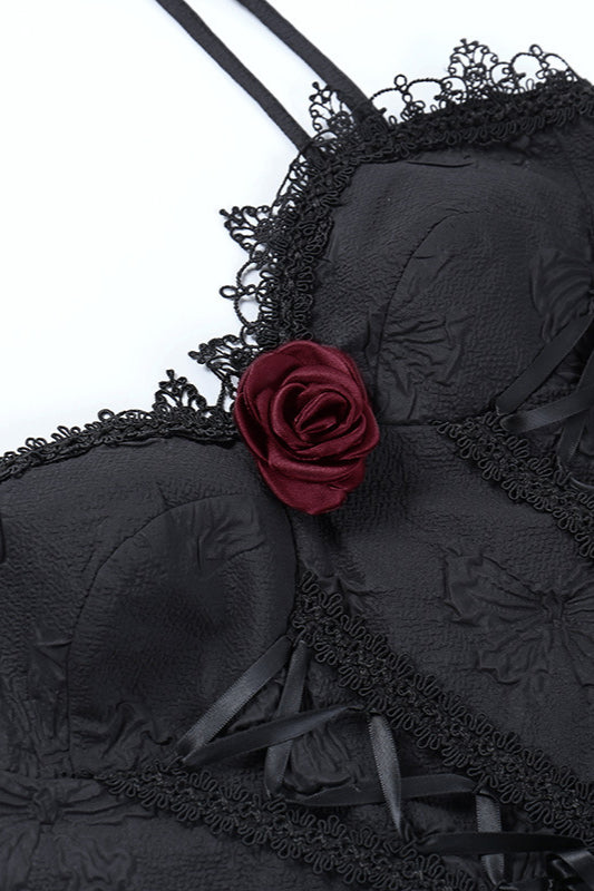 Lace Trim Slip Gothic Dress