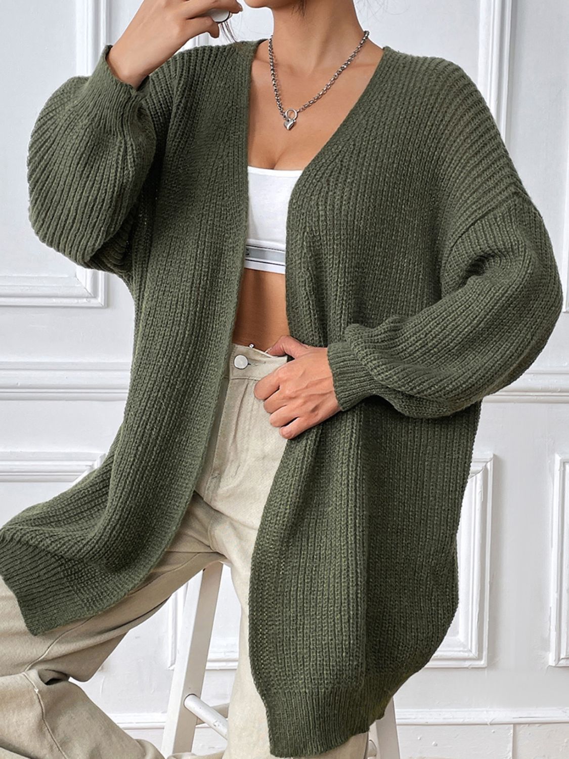 Fabiana | Long sleeve open front cardigan