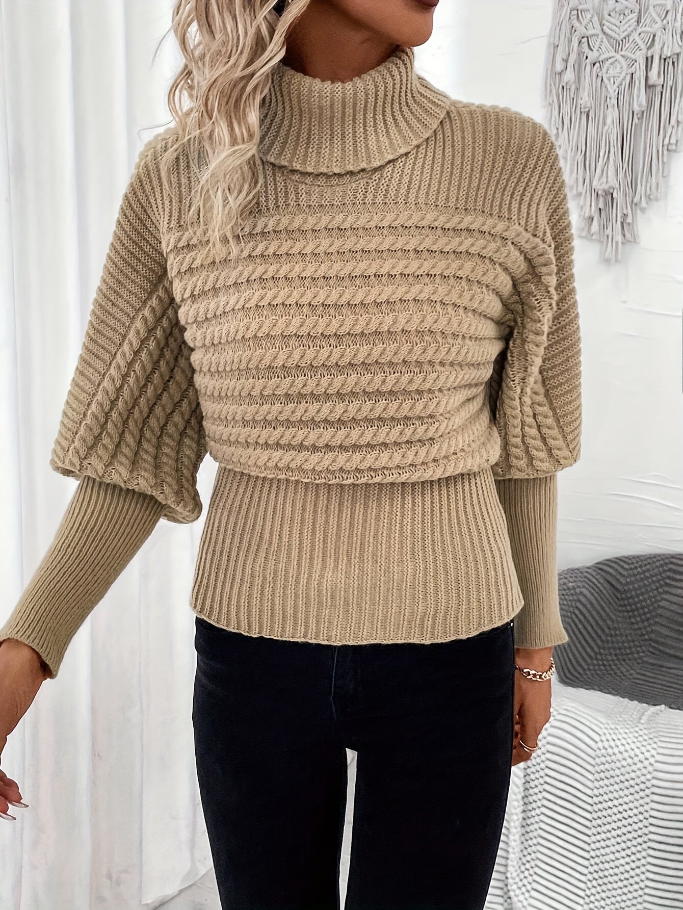 Sandra | Plain knit turtleneck sweater