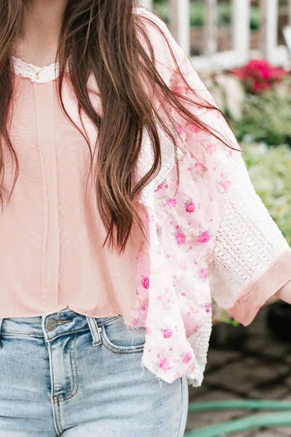 Cornelia | Blouse with three quarter sleeves and V-neck