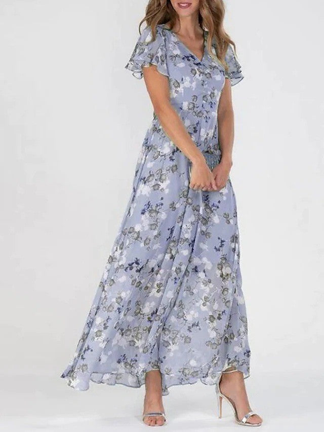 Allison | Women's V-Neck Floral Maxi Dress