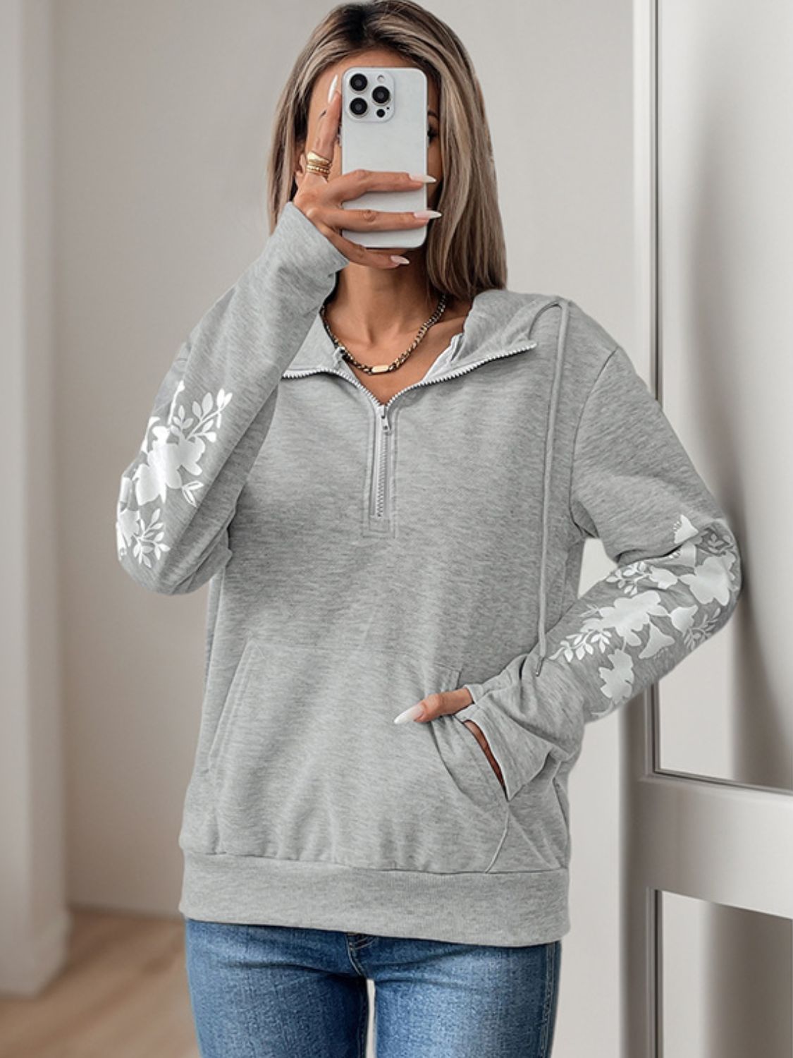 Hanna | Perfee long sleeve half zip hoodie