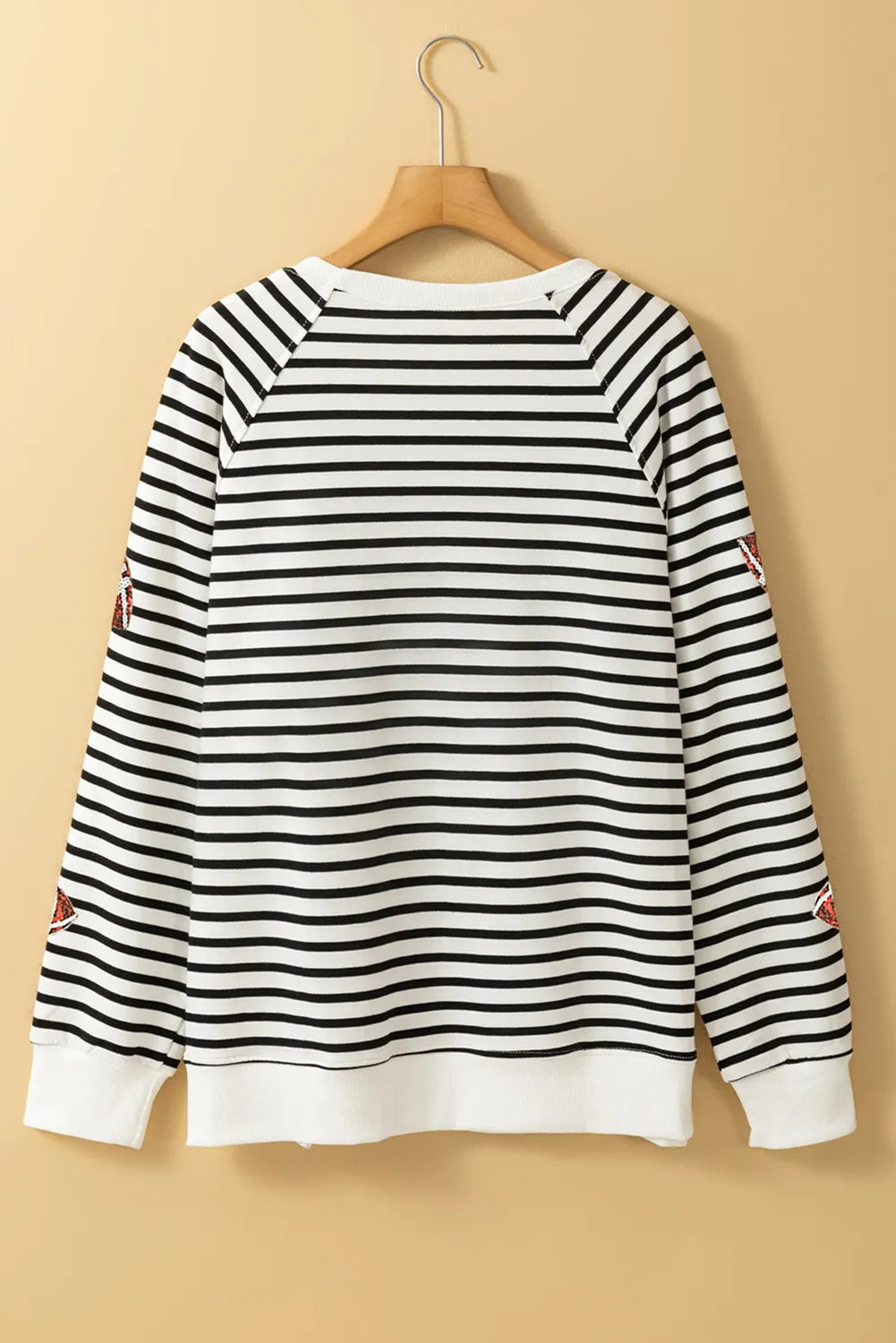 Petra | Striped sequin long-sleeved football sweatshirt
