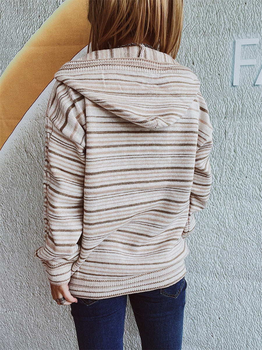Zoe | Striped long sleeve hoodie