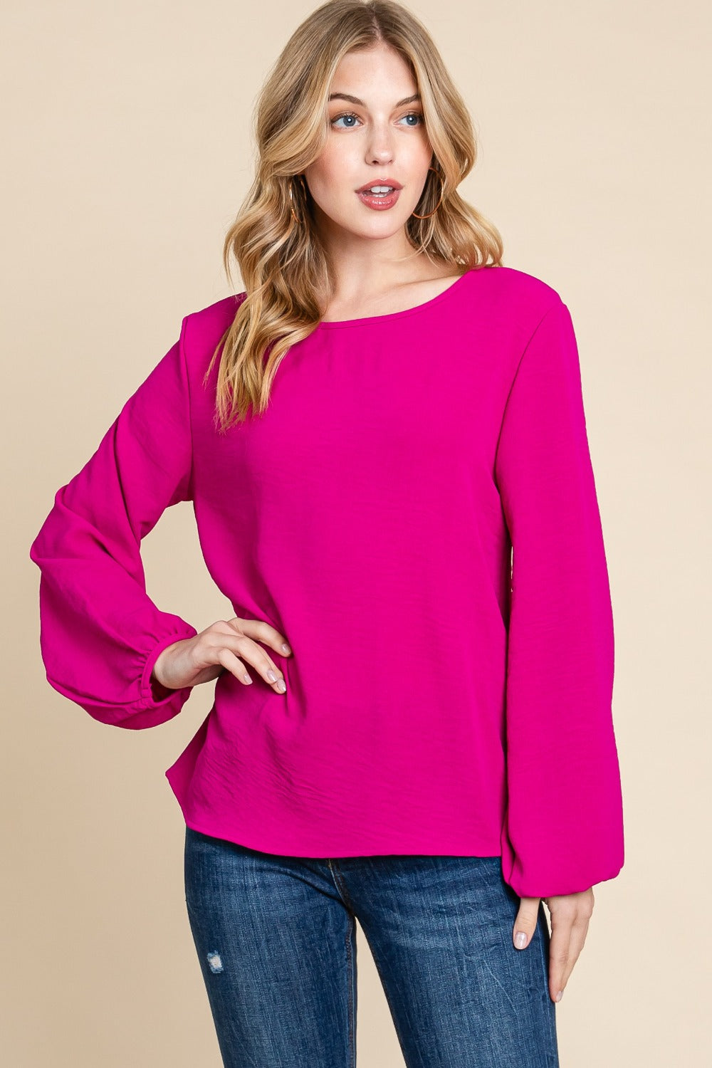 Paula | Structured top with balloon sleeves