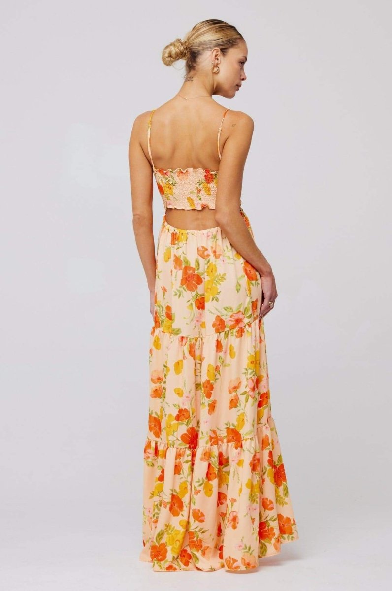 Verónica® | Printed Maxi Strap Dress With Cut-Outs
