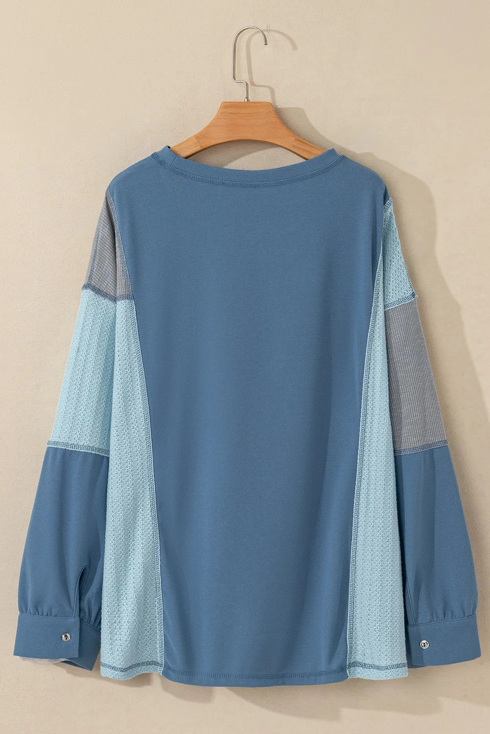 Tereza | Patchwork color block long sleeve crew neck top