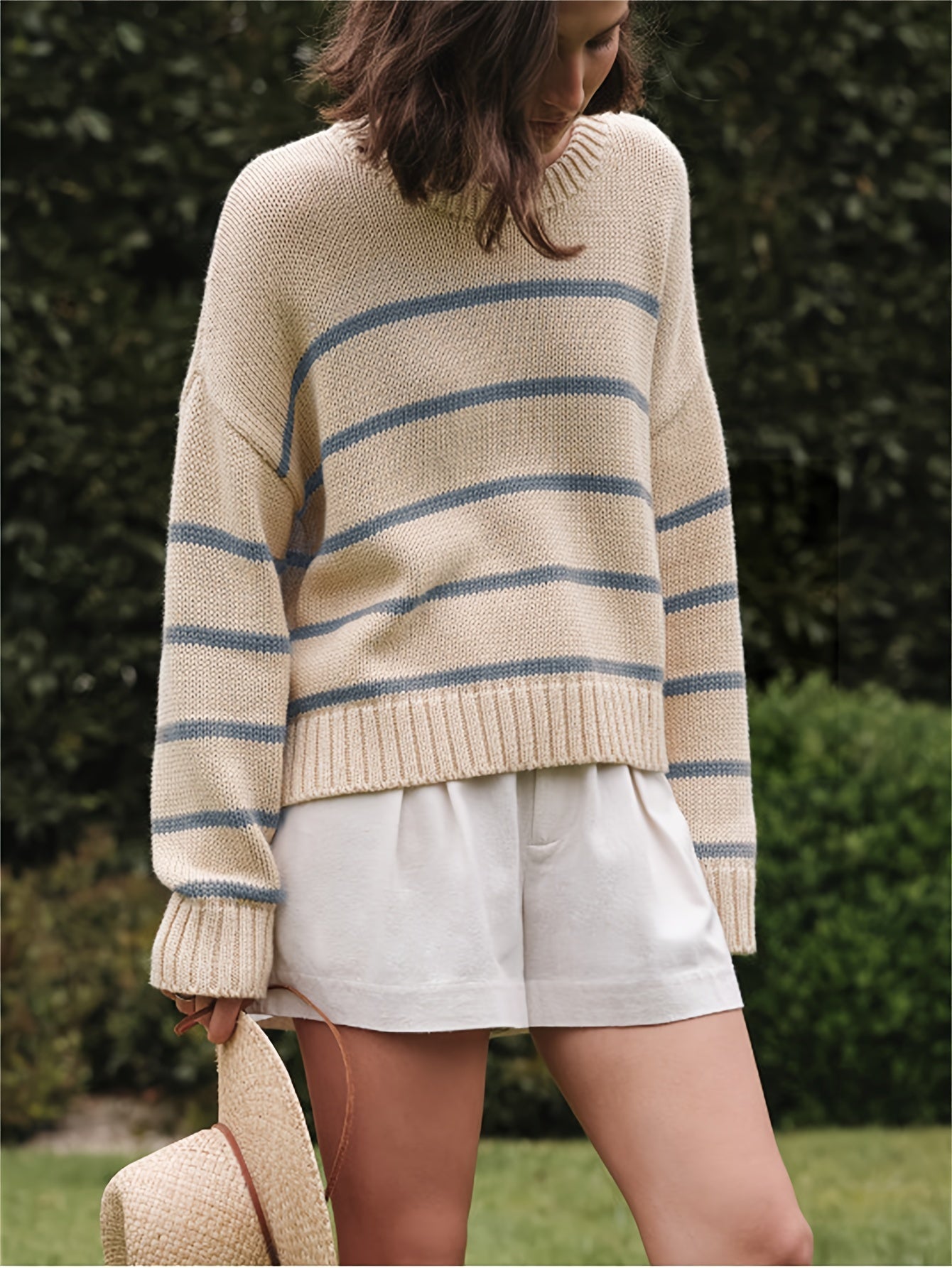 Yamel | Striped drop shoulder sweater