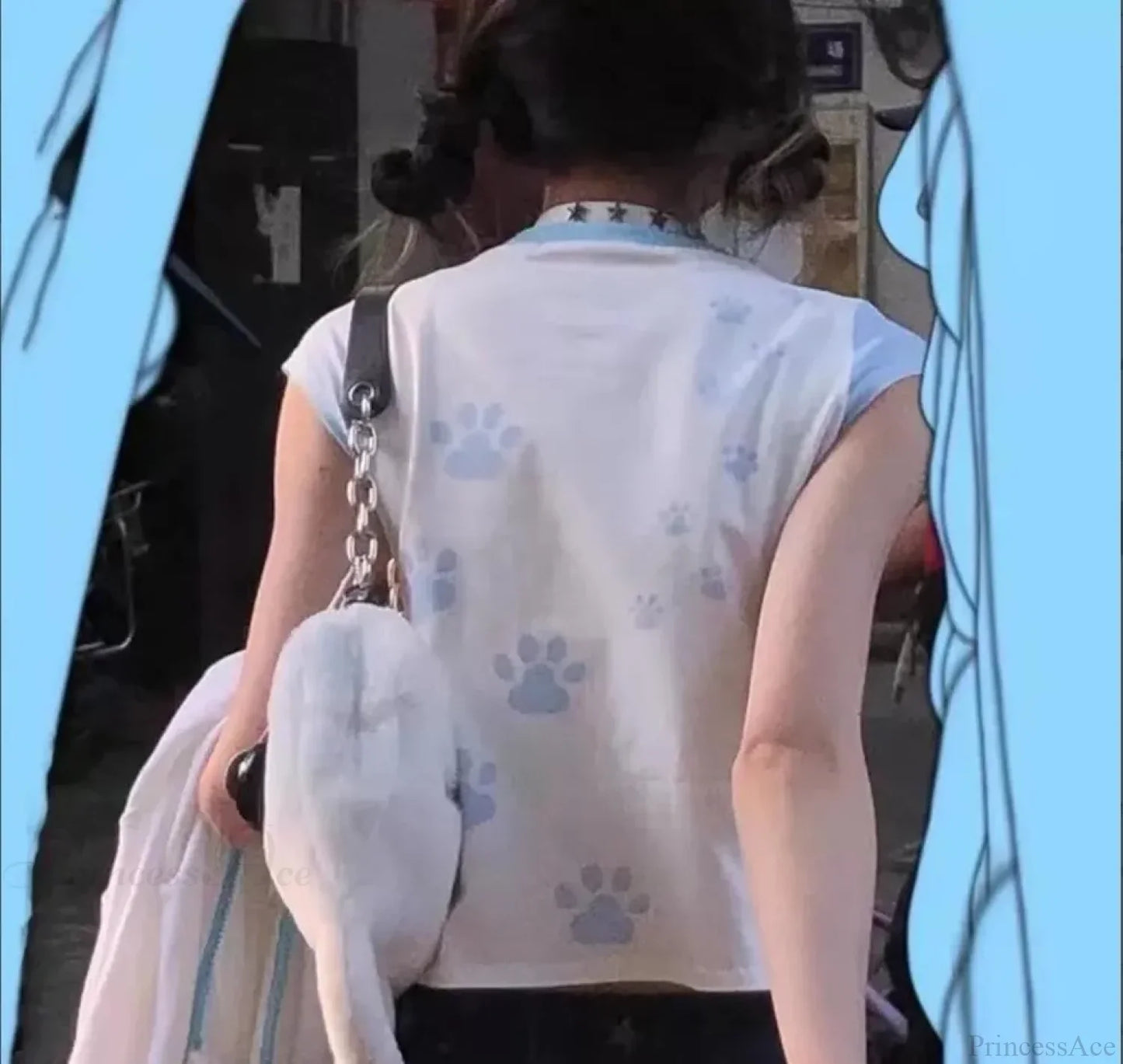 Cat Print Fairycore Baby Tee T-shirt