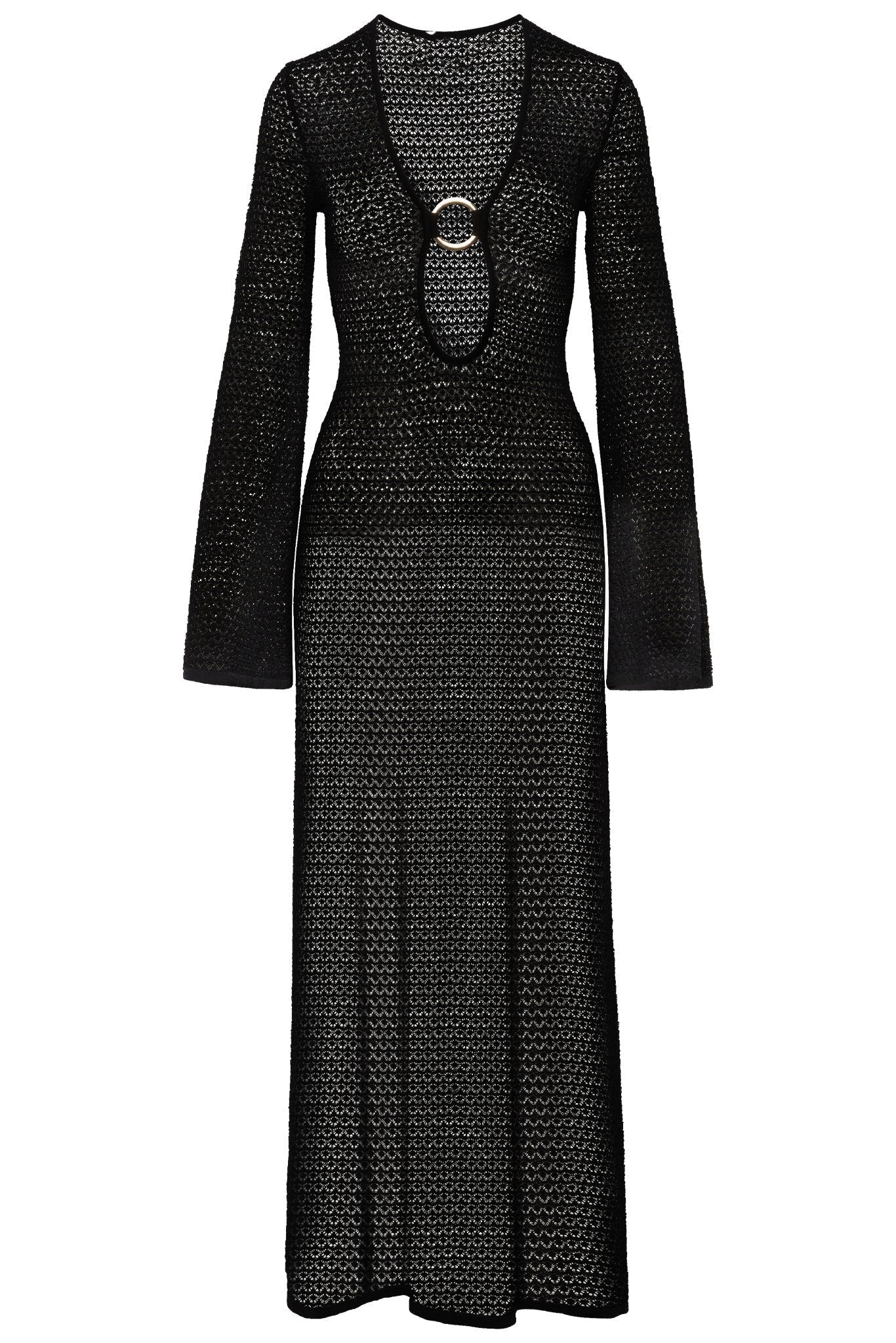 Fabiana® | Crochet-Knit V-Neck Maxi Dress