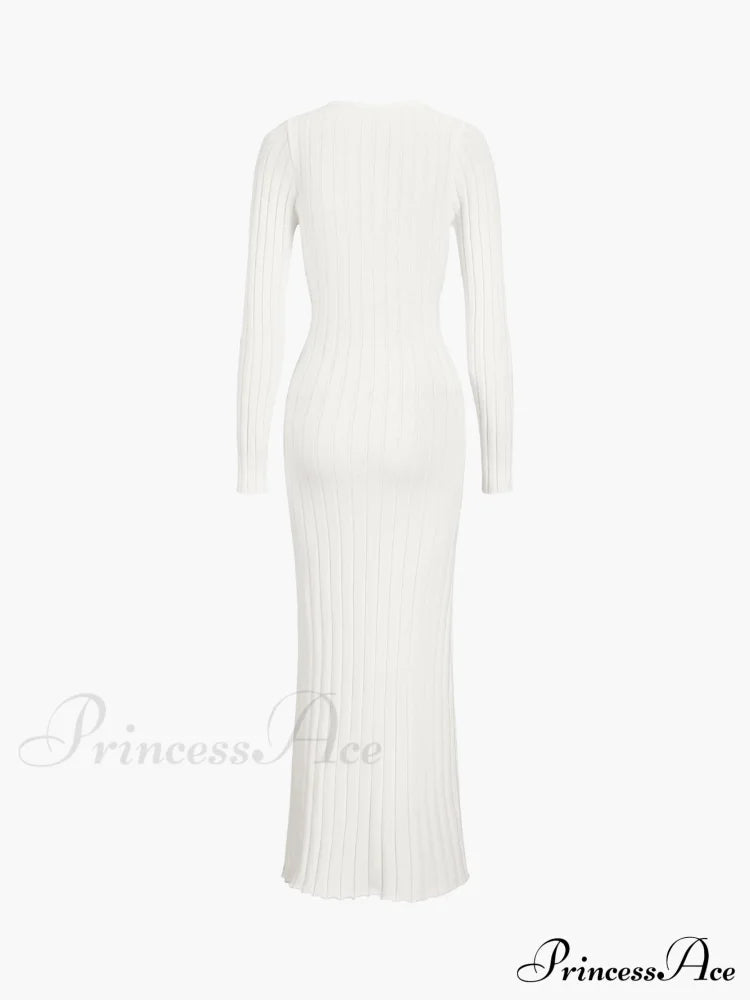 Coastal Allure Knotted Trendy Long Sweater Dress