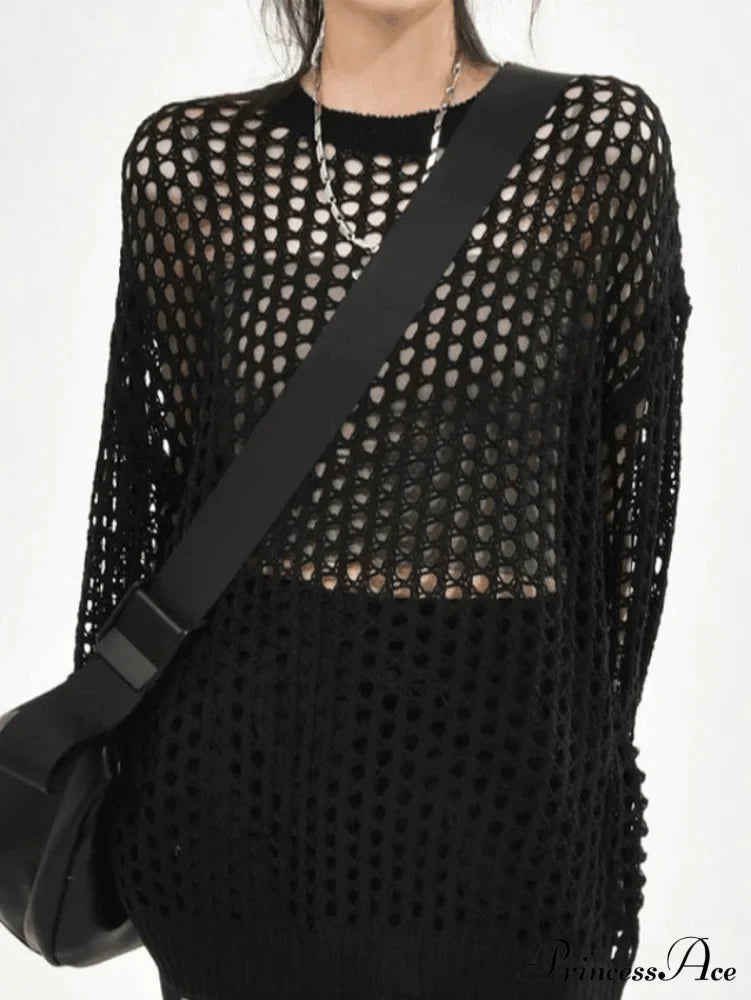 Crochet Long Sleeve Trendy Maxi Cover Up