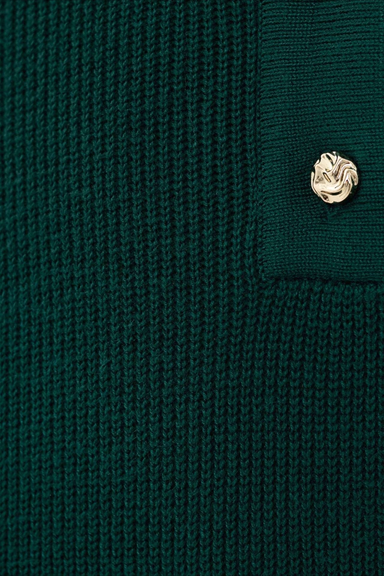 Elegant Collared Knit Sweater Dress