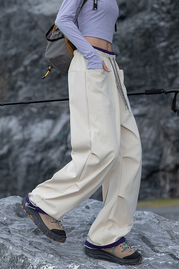 Colorful Quick Dry Cargo Wide Leg Cuffed Pants