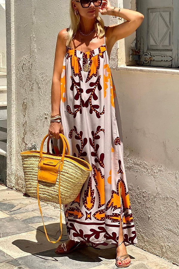 Sunday*s Color Palette Ethnic Printed Loose Cami Maxi Dress